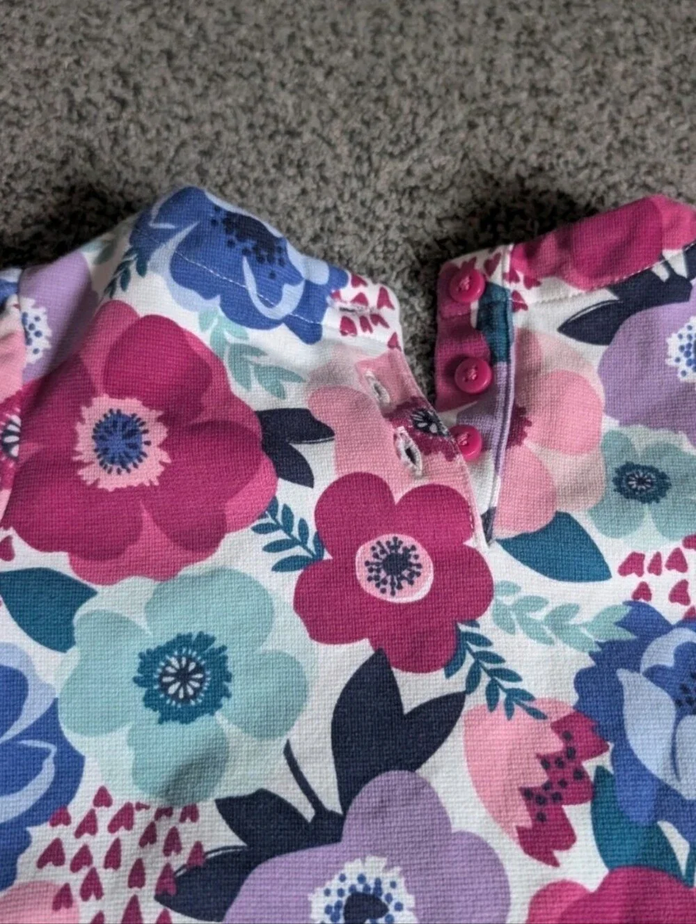 Gymboree Pink Blue Purple Floral Long Sleeve Dress
